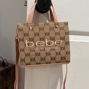 Bebe Crossbody Bag in Brown and Pink